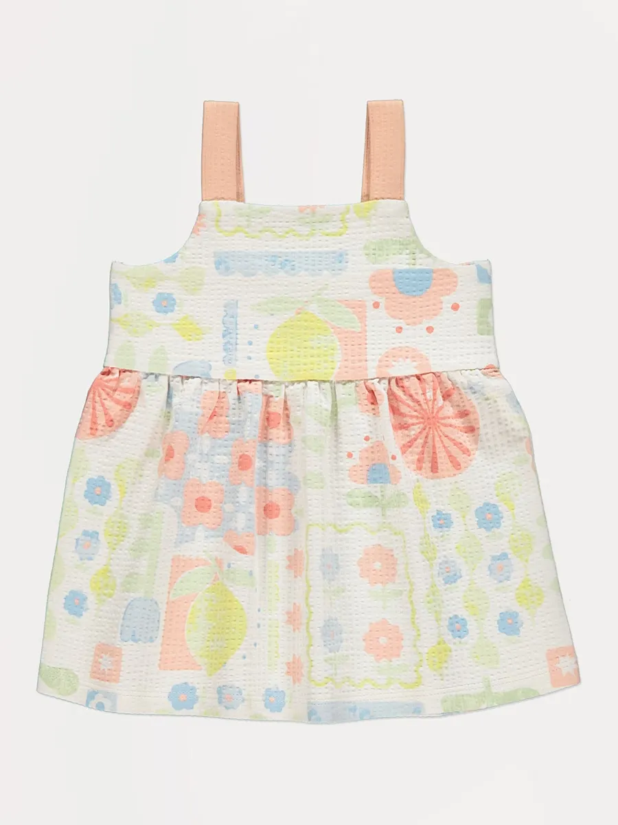 Printed Textured Jersey Sleeveless Dress