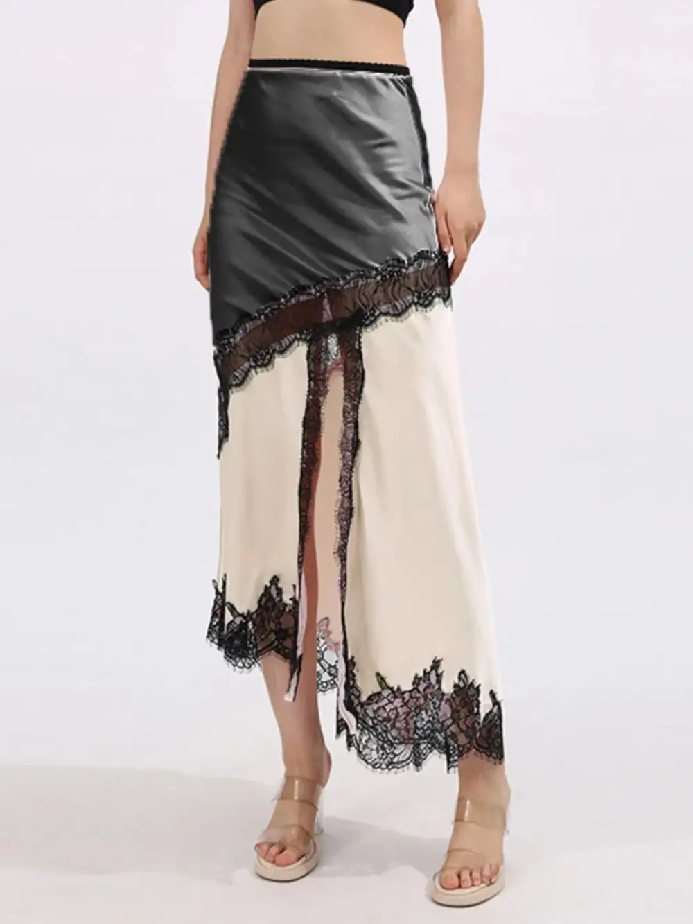 Softened Lace Trim Skirt