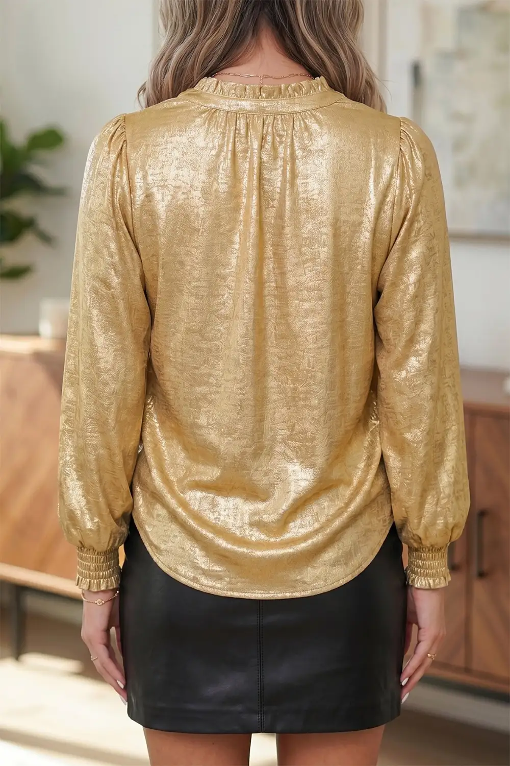 Women's V Neck Long Sleeve Top