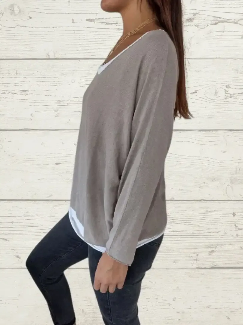 Women's Casual Solid Color Tops and Cami Two-piece Set