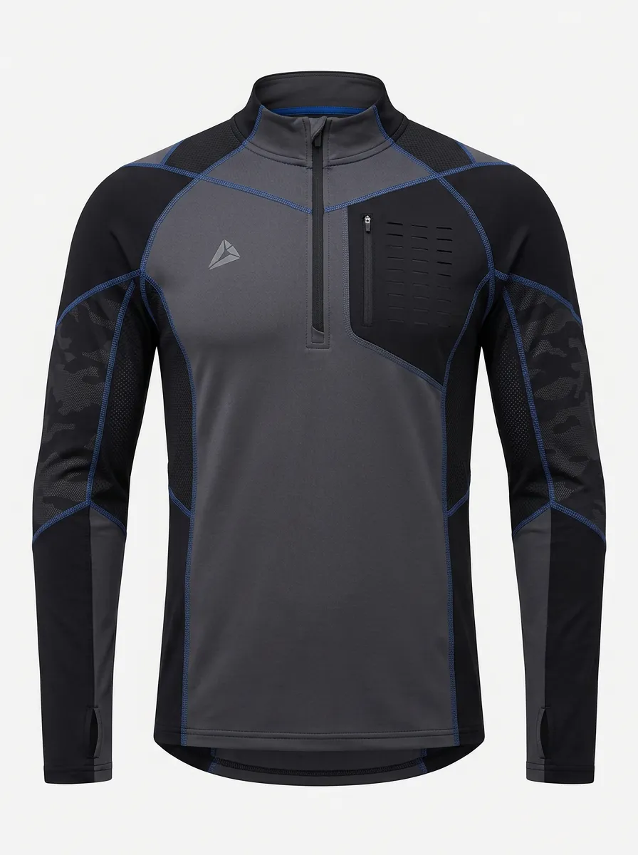 Men's Tactical Sports Camo Printed Quarter Zip Pullover