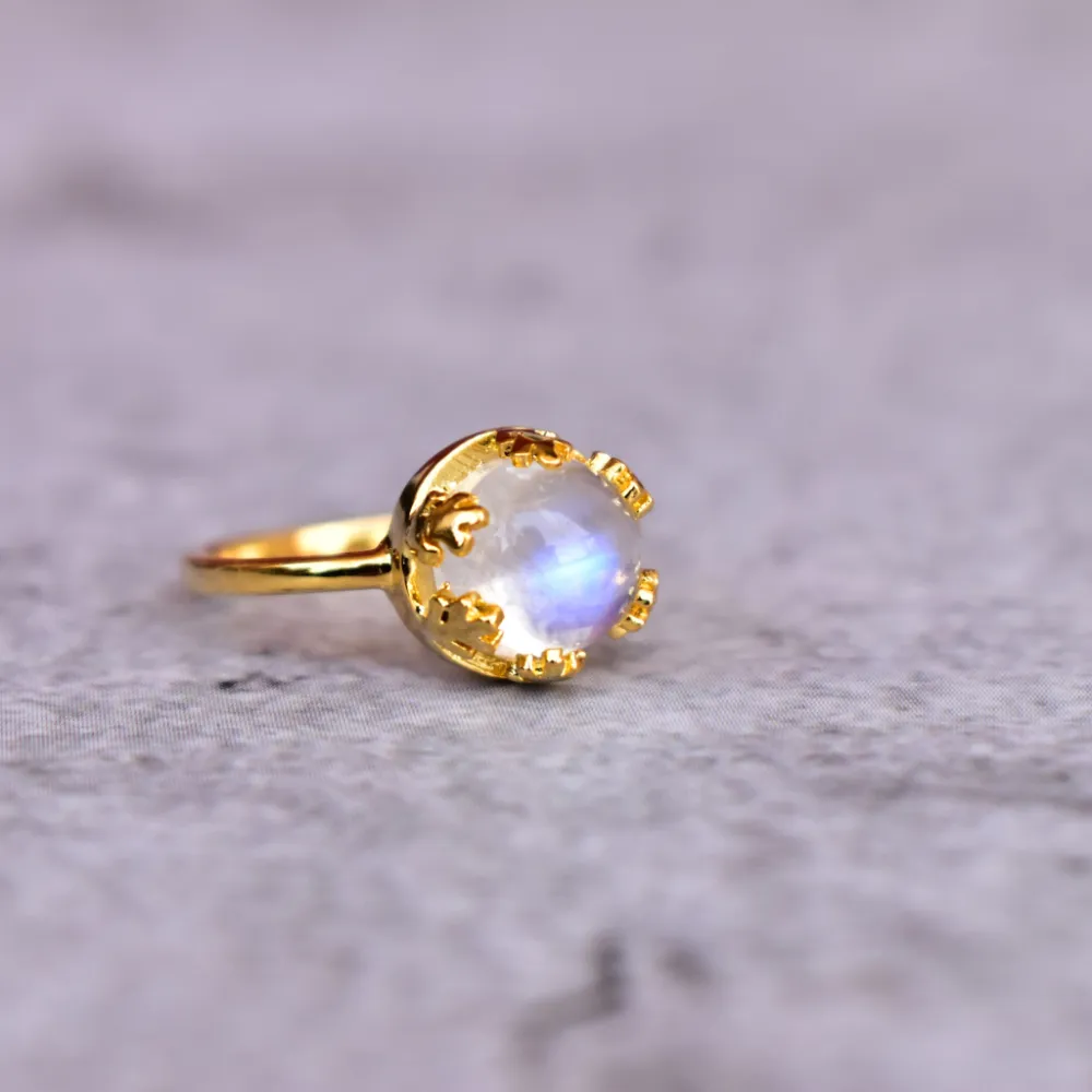 Leaf Bloom Moonstone Ring