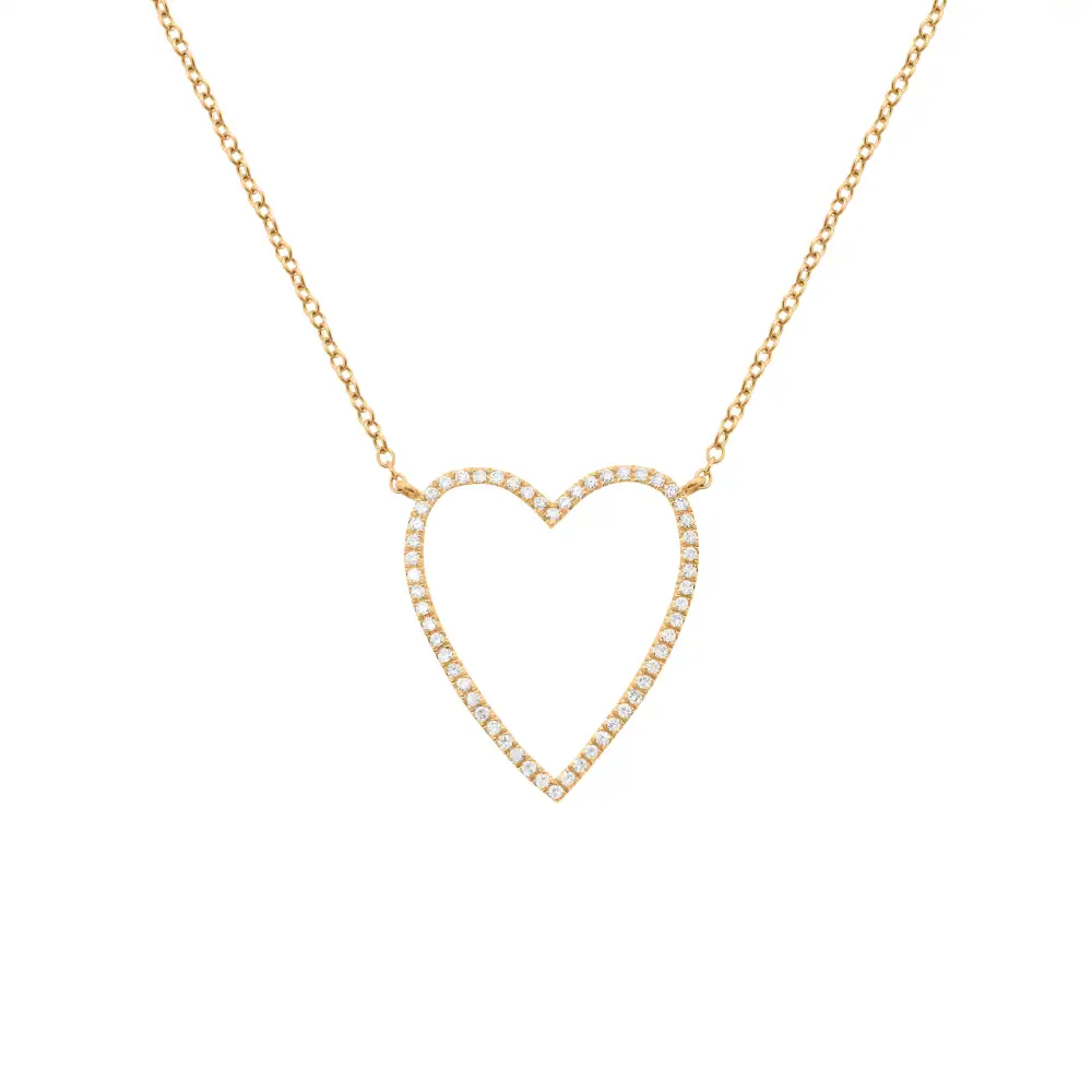 Polished Statement Heart Diamond Necklace