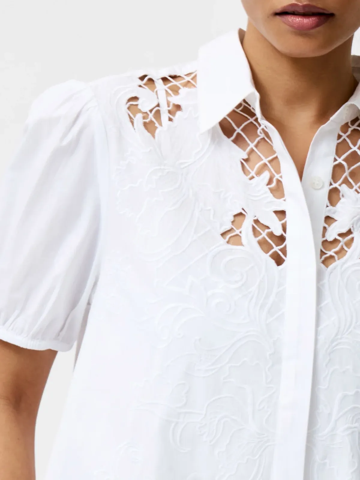 Cotton Art Cut-out Lapel Dress