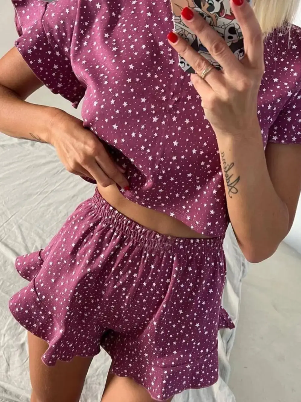 Wood Ear Edge Comfortable Everyday Pajama Set