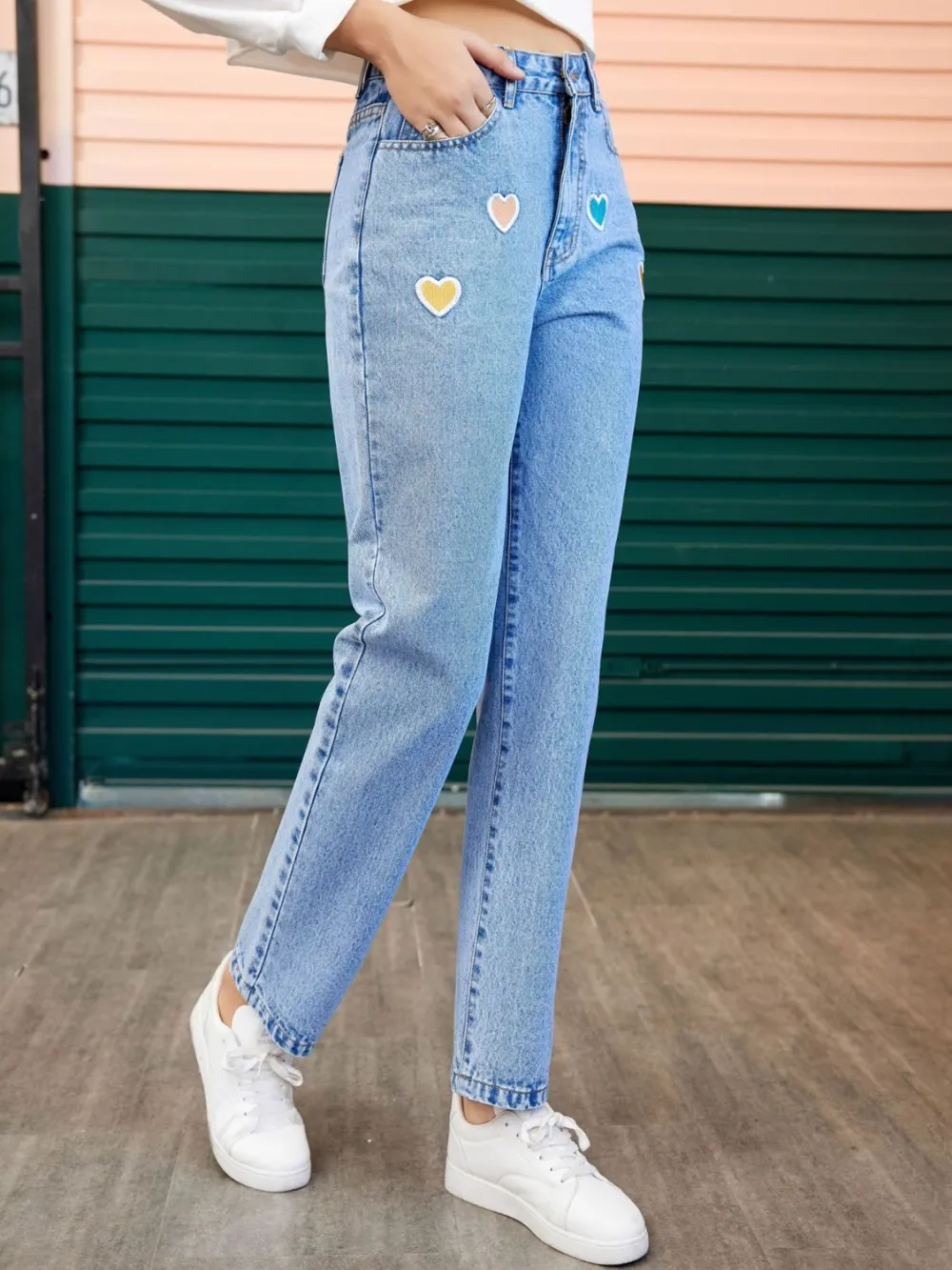 Soft Straight Leg Pocketed Denim Jeans