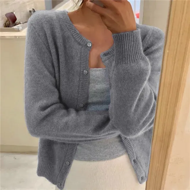 Button Up Relaxed Fit Knit Cardigan