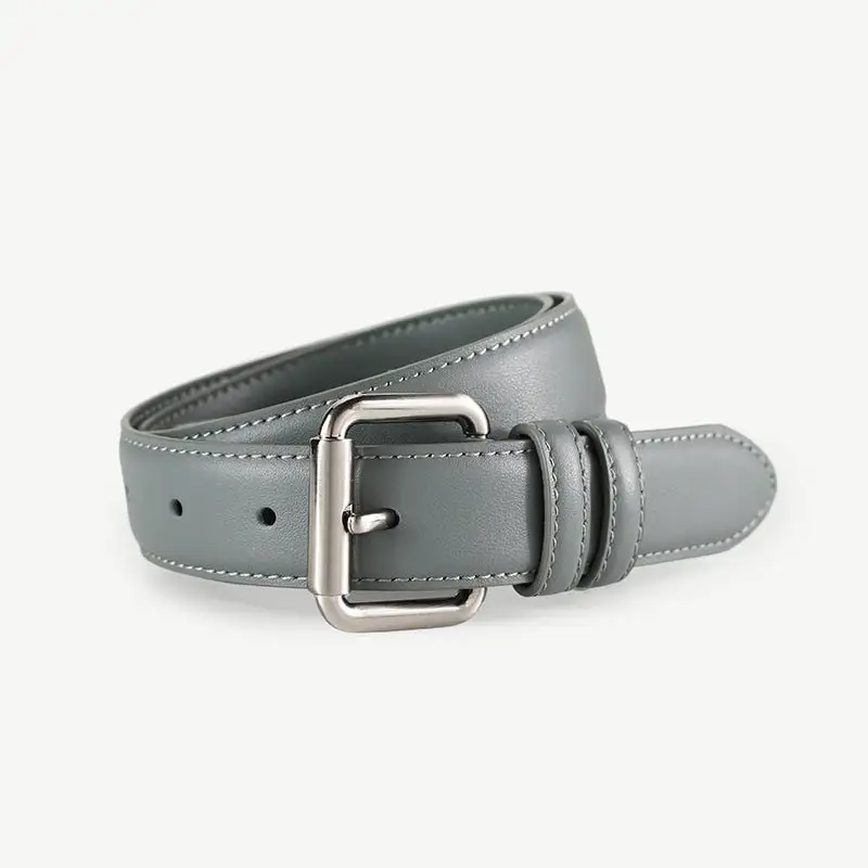 Casual Classic Leather Belt with Buckle