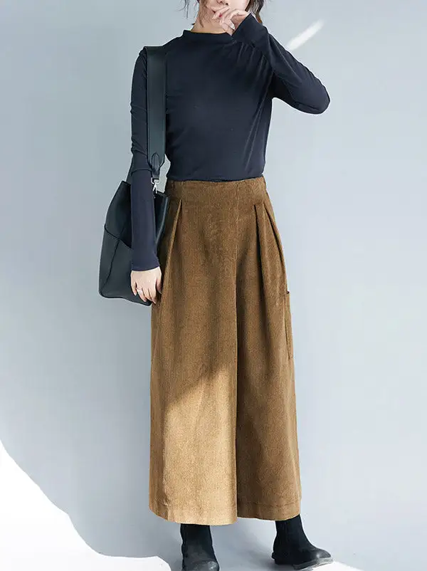 Super Relaxed Vintage Zip Corduroy Wide Leg Pants
