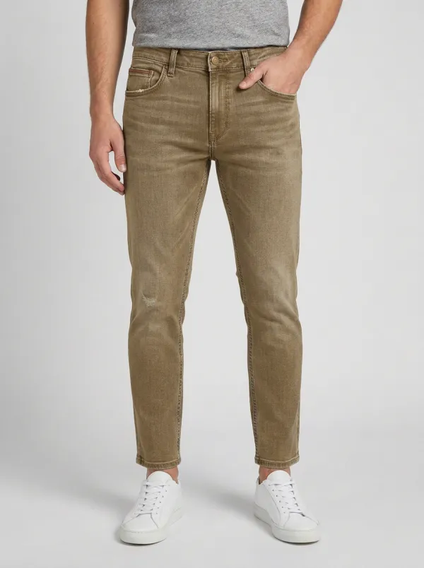 Men's Casual Distressed Blue Slim-Fit Jeans