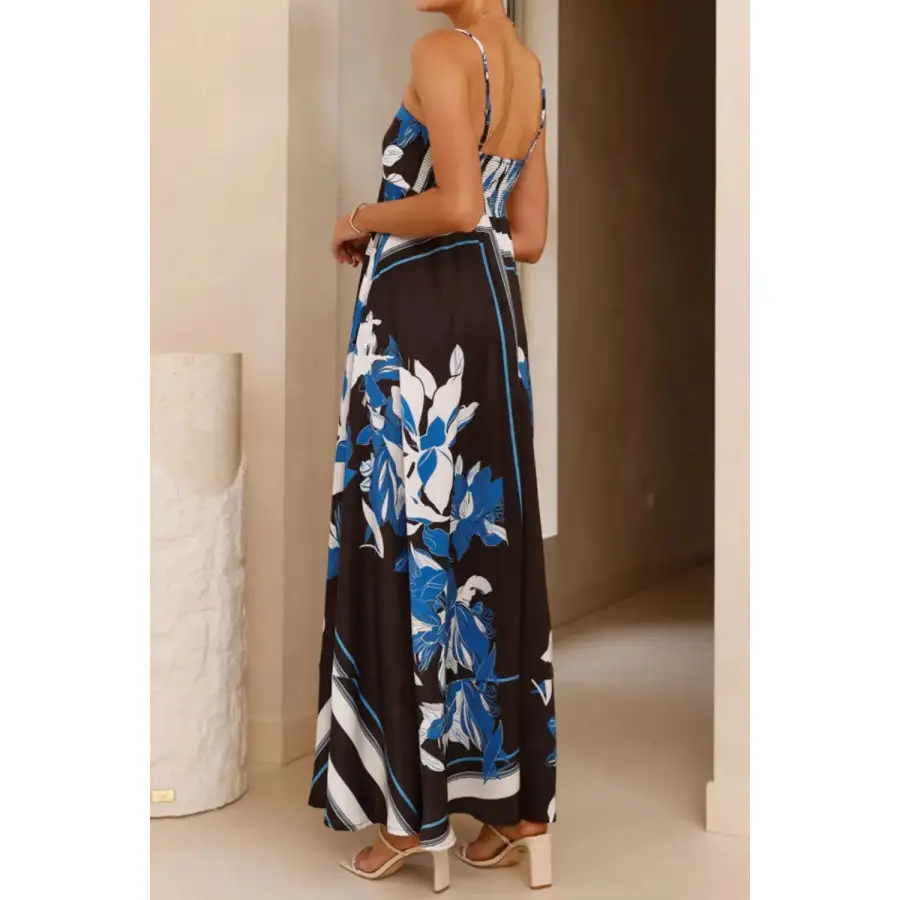 Casual Printed Square Neck Cami Maxi Dress