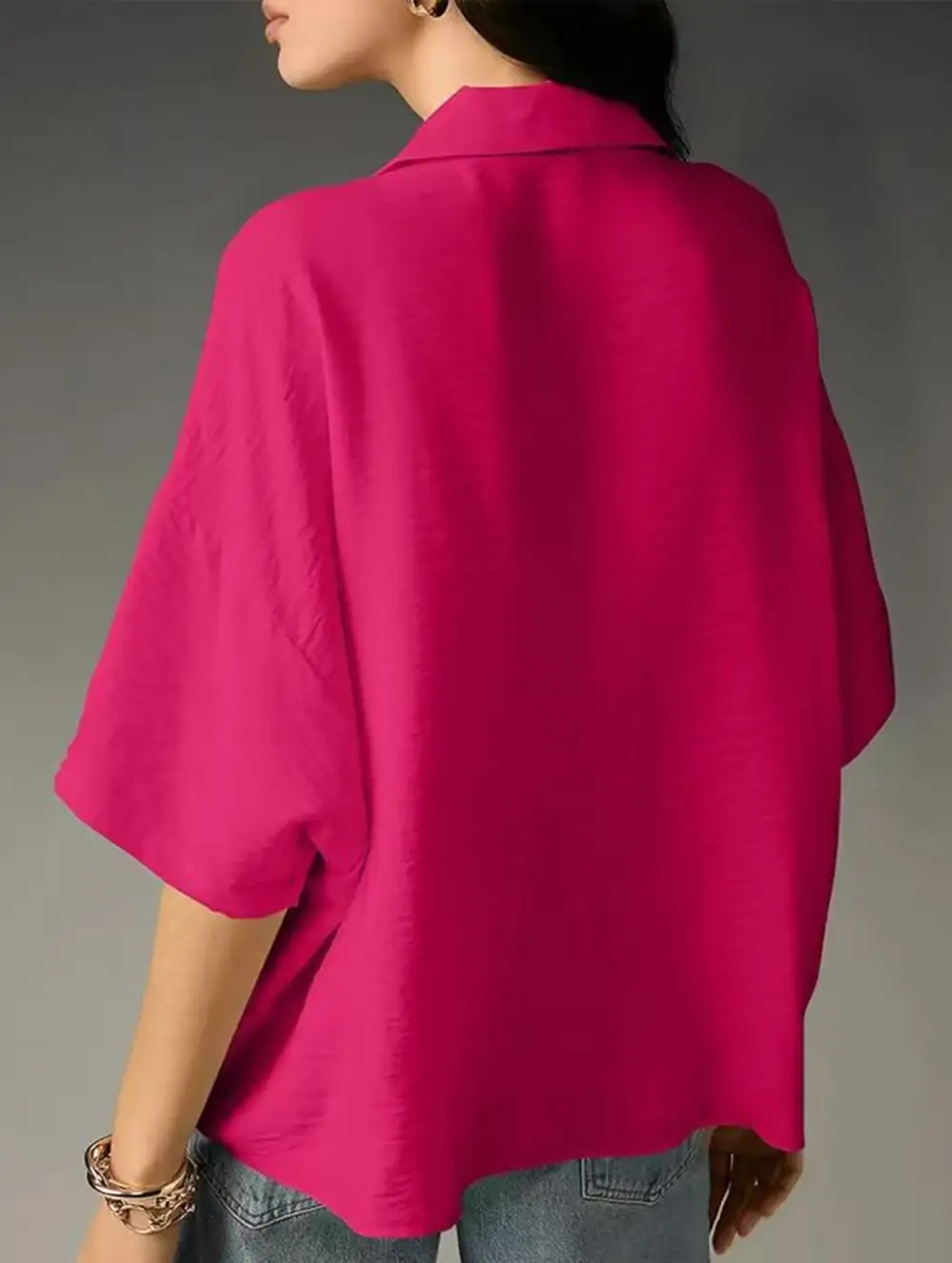 Textured Short Sleeve Lapel Shirt