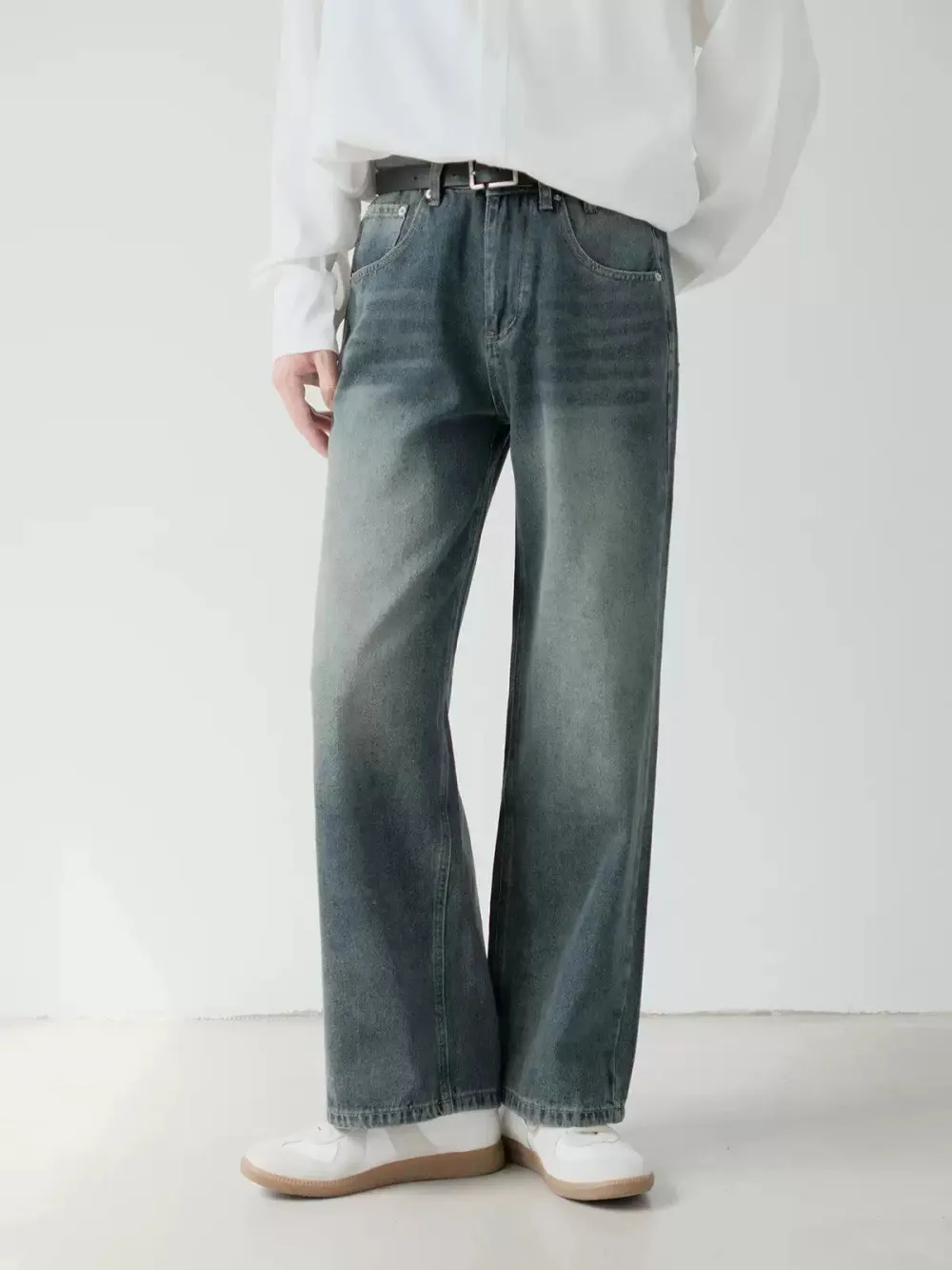 Mid-Rise Straight Leg Jeans