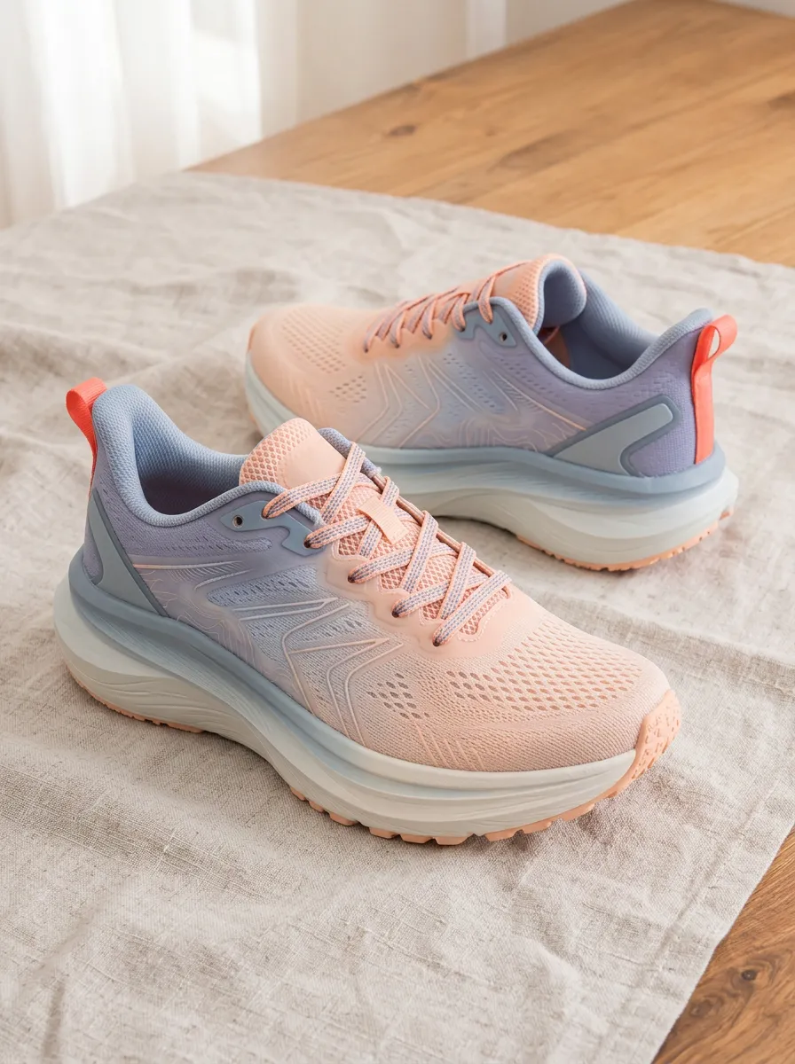 Women's Pastel Gradient Mesh Printed Running Shoes