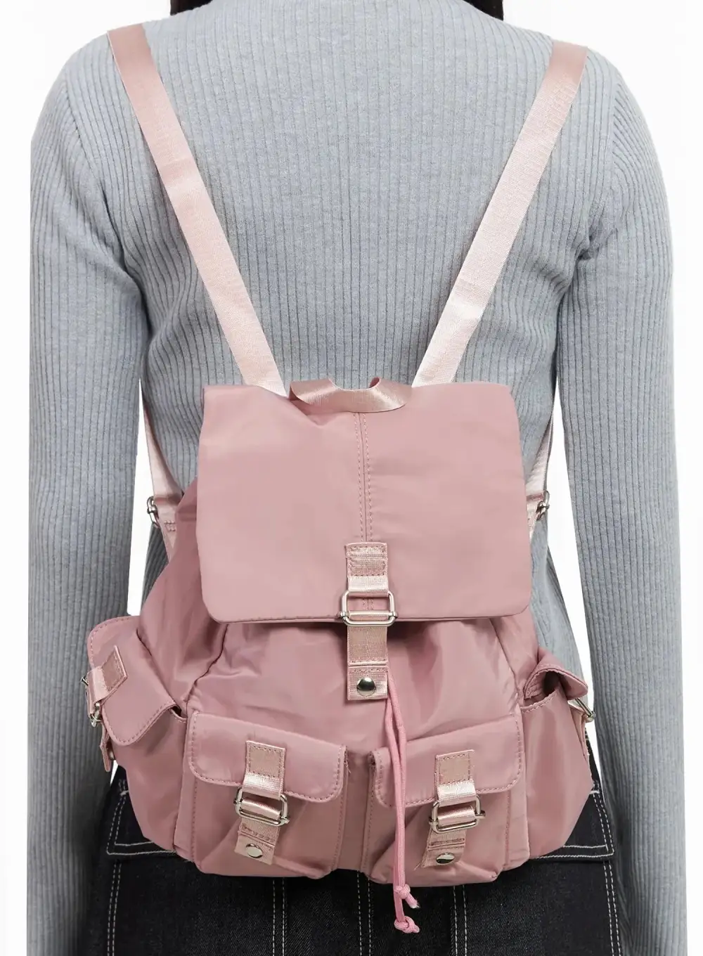 Casual Pocketed Drawstring Backpack