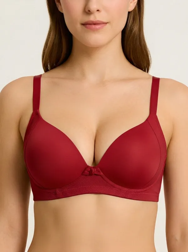 Women's Padded Underwire Seamless Bow-Detail Bra