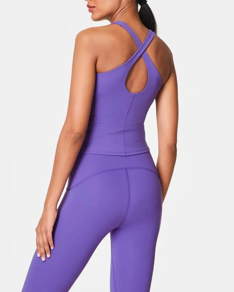 Crew Neck Shelf Tank - Vibrant Lilac