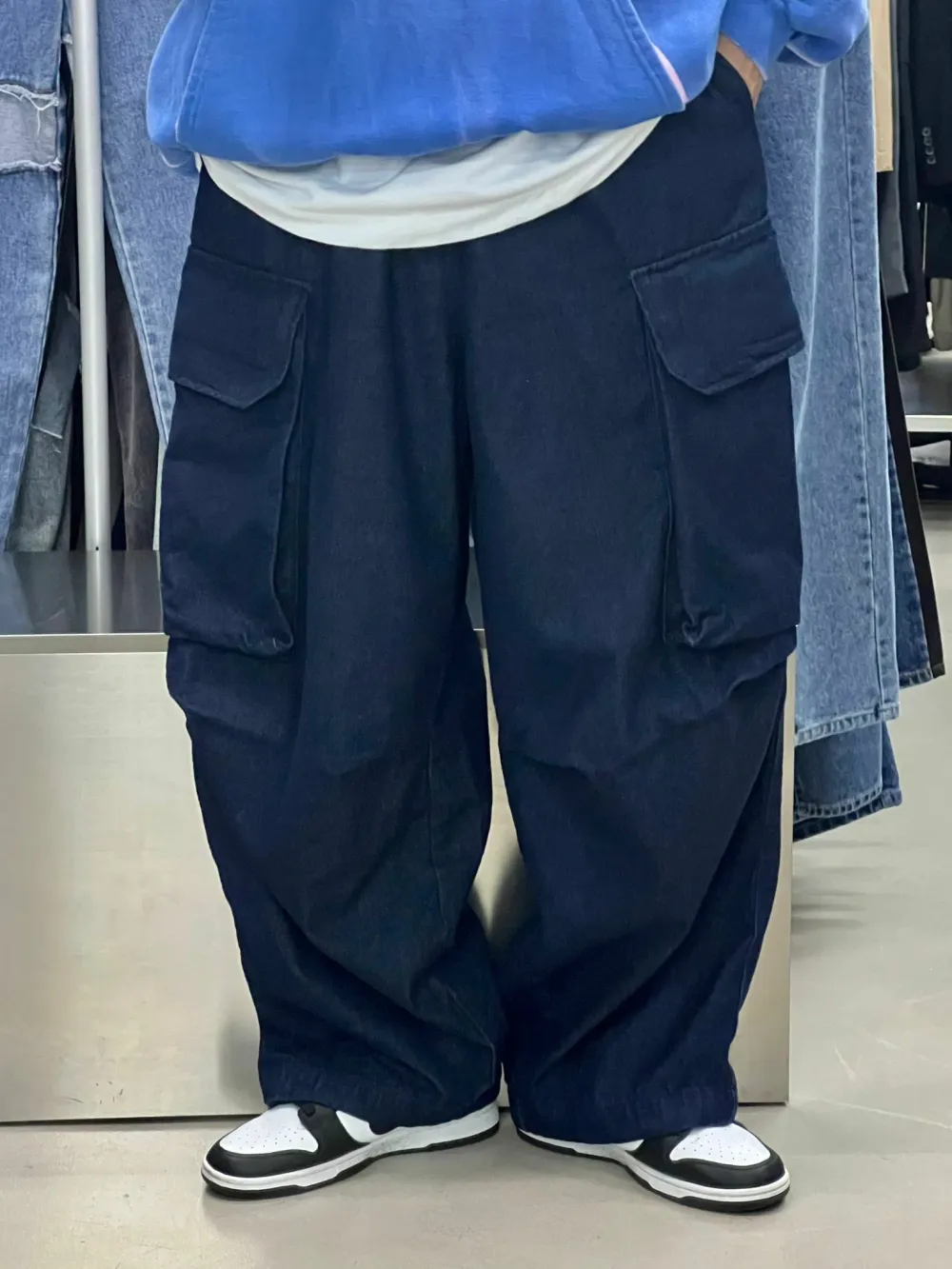 Versatile Denim Relaxed Cargo Pants