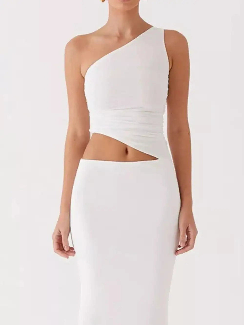 One Shoulder Top and Maxi Skirt Set