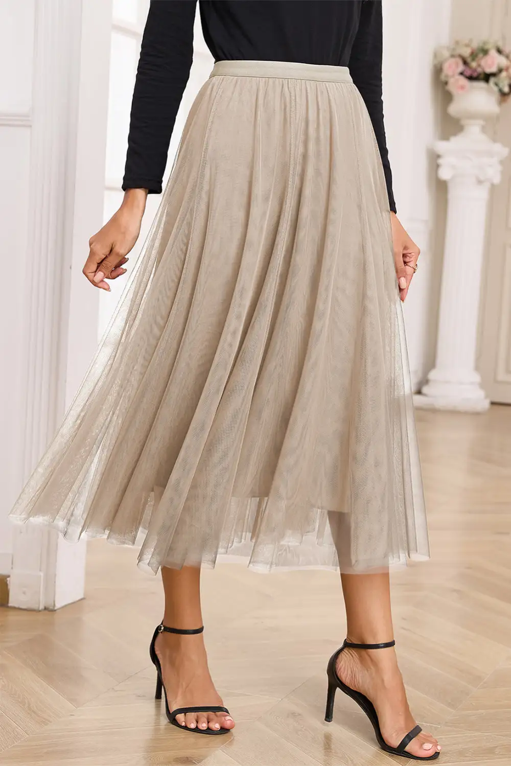 Comfy Flared Mesh Skirt