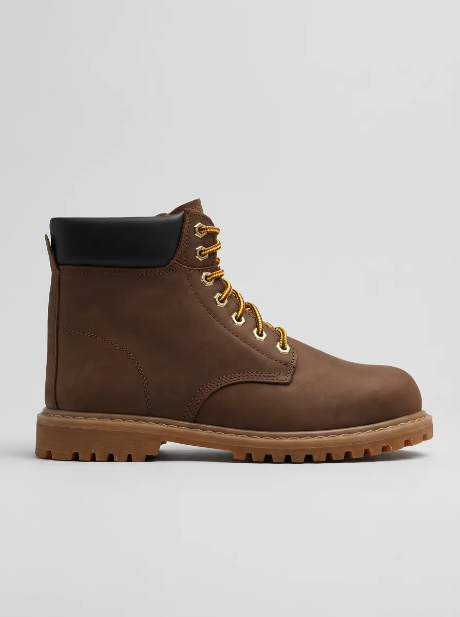 Men's Hex-Eyelet Padded-Collar Work Boots