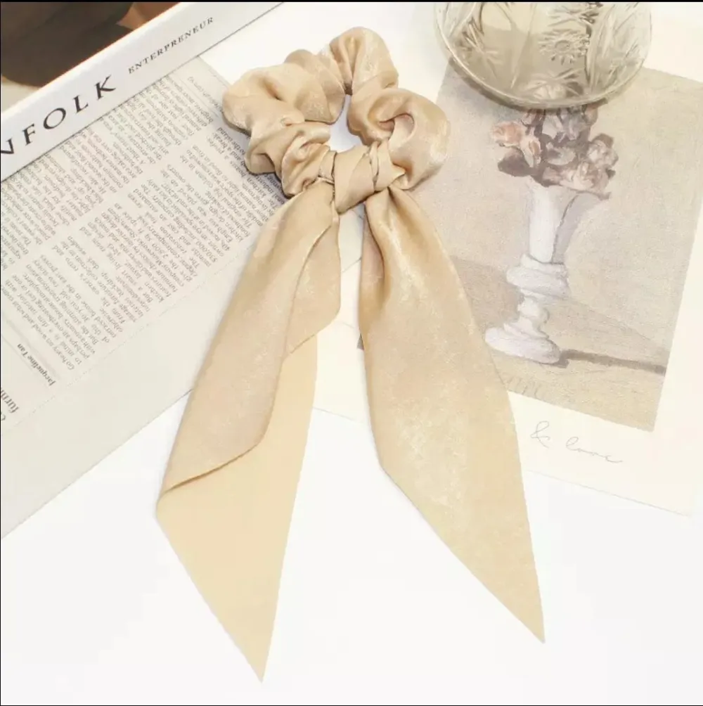 Champagne Satin Hair Tie Accessory