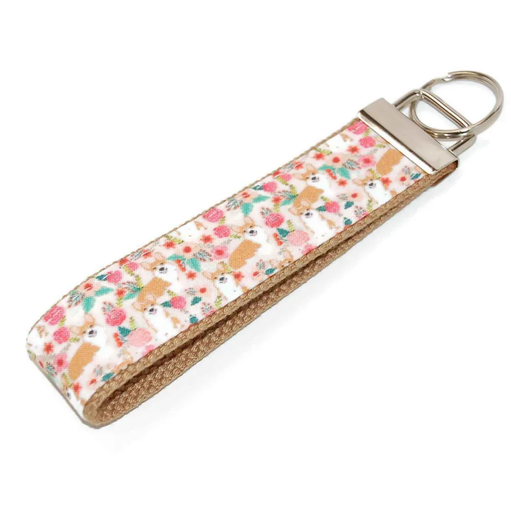 Corgi Floral Creative Keychain