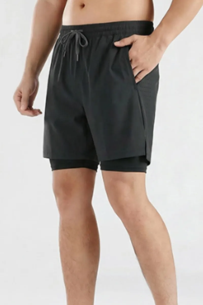 Quick Dry Breathable Drawstring Athletic Shorts