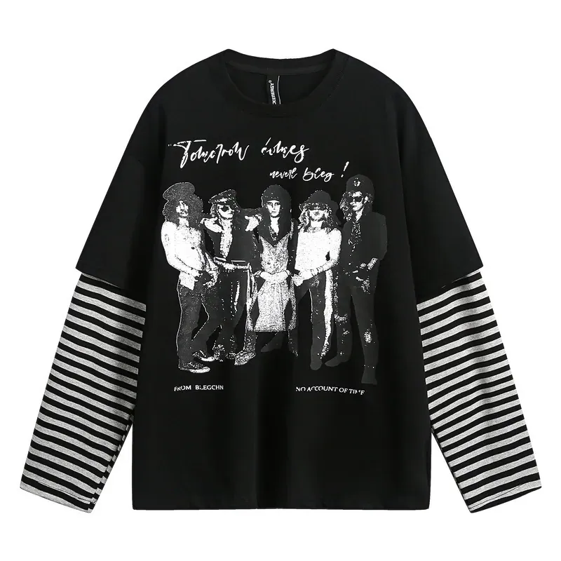 Hip-Hop Layered Stripe Top