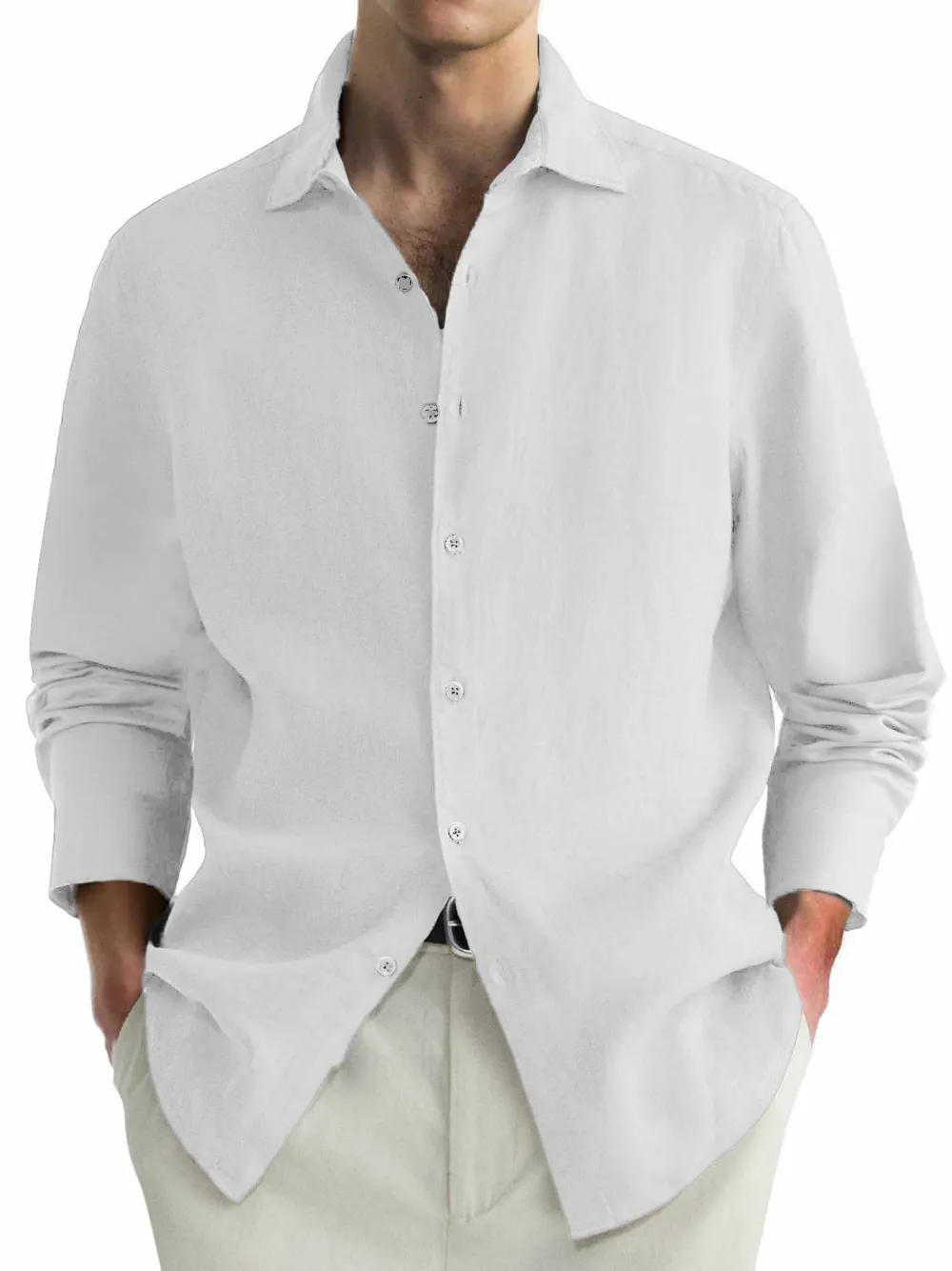 Workwear Long Sleeve Camp Collar Shirt