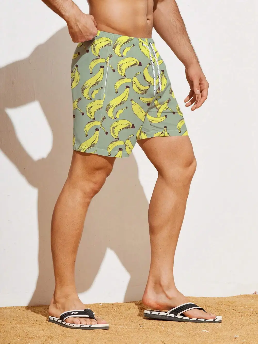 Men's Allover Banana Print Beach Shorts