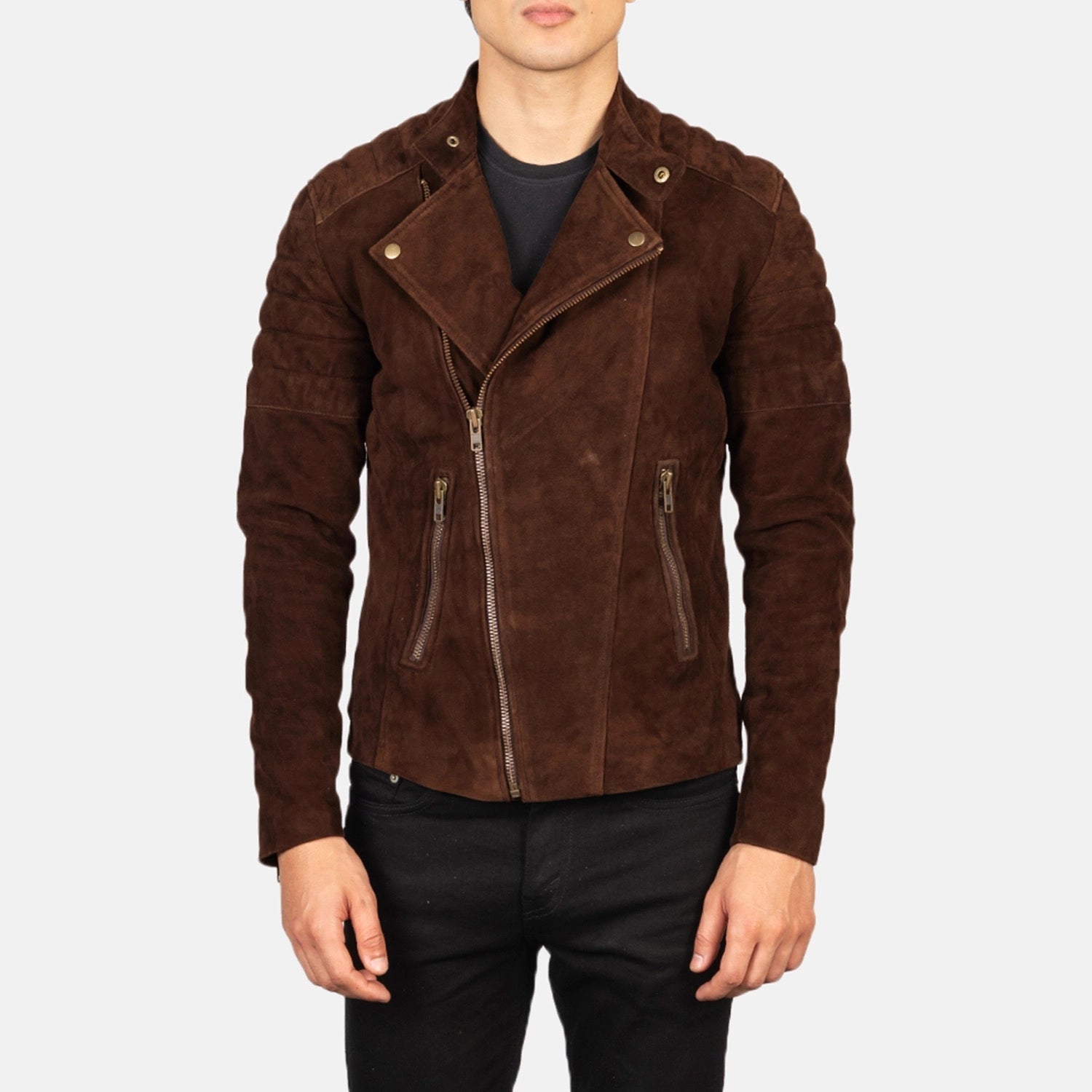 Men's Utility Biker Suede Jacket
