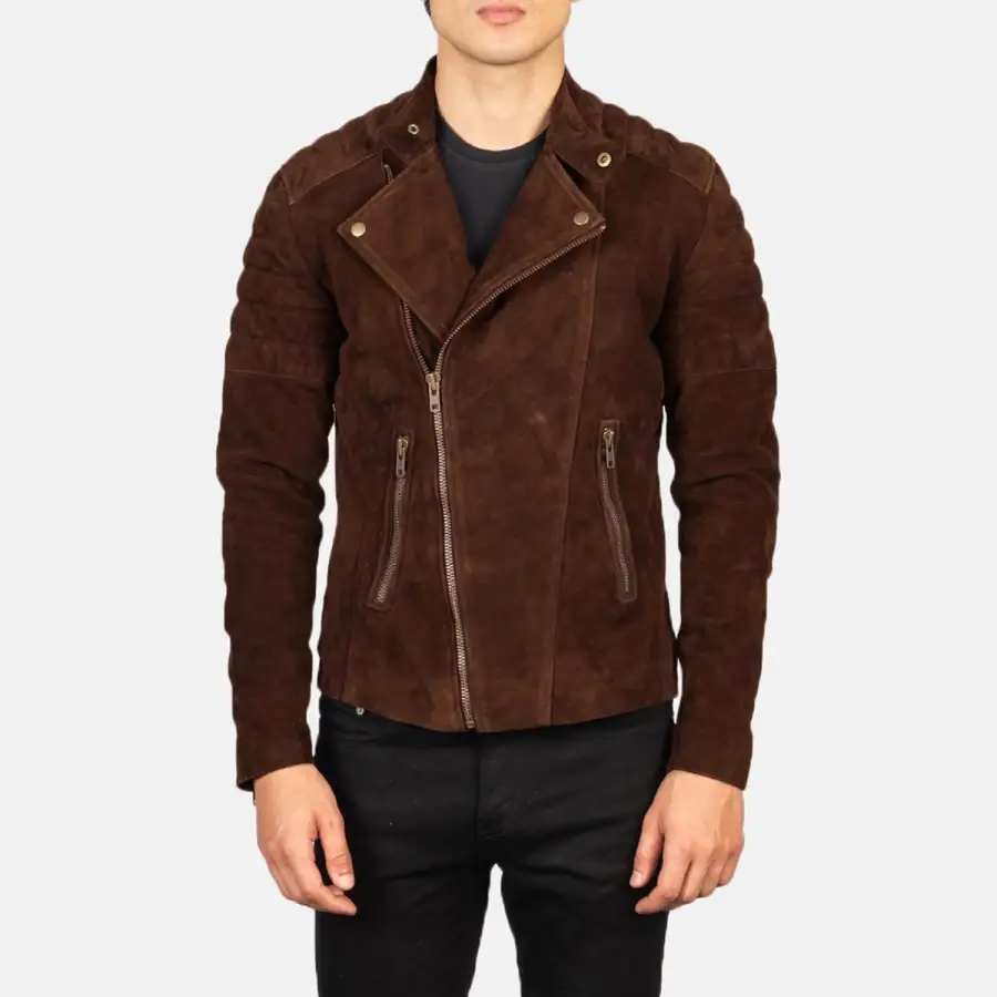 Men's Utility Biker Suede Jacket