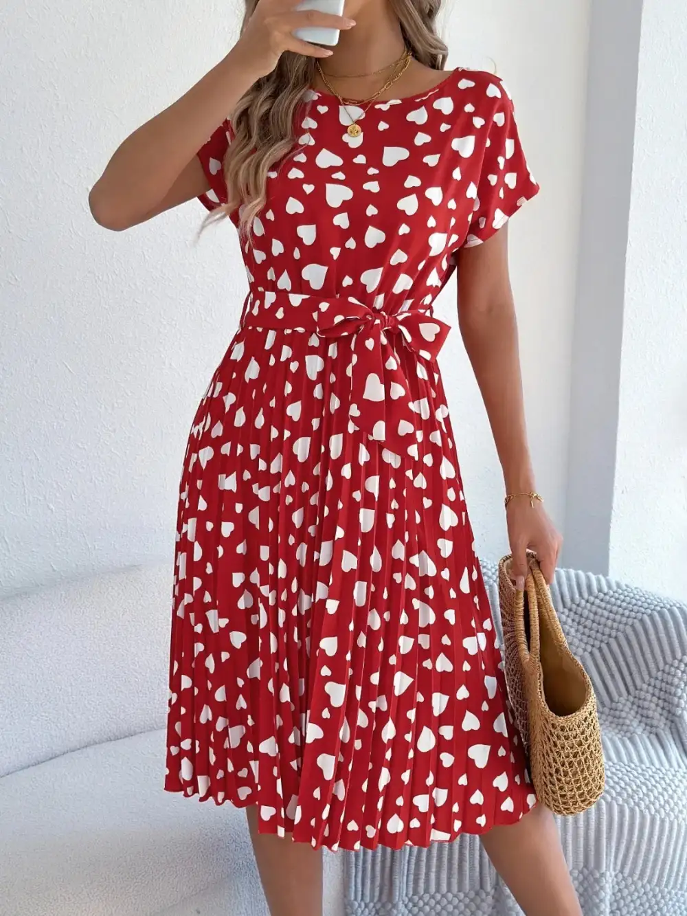 Everyday Tie Detail High Waist Dress
