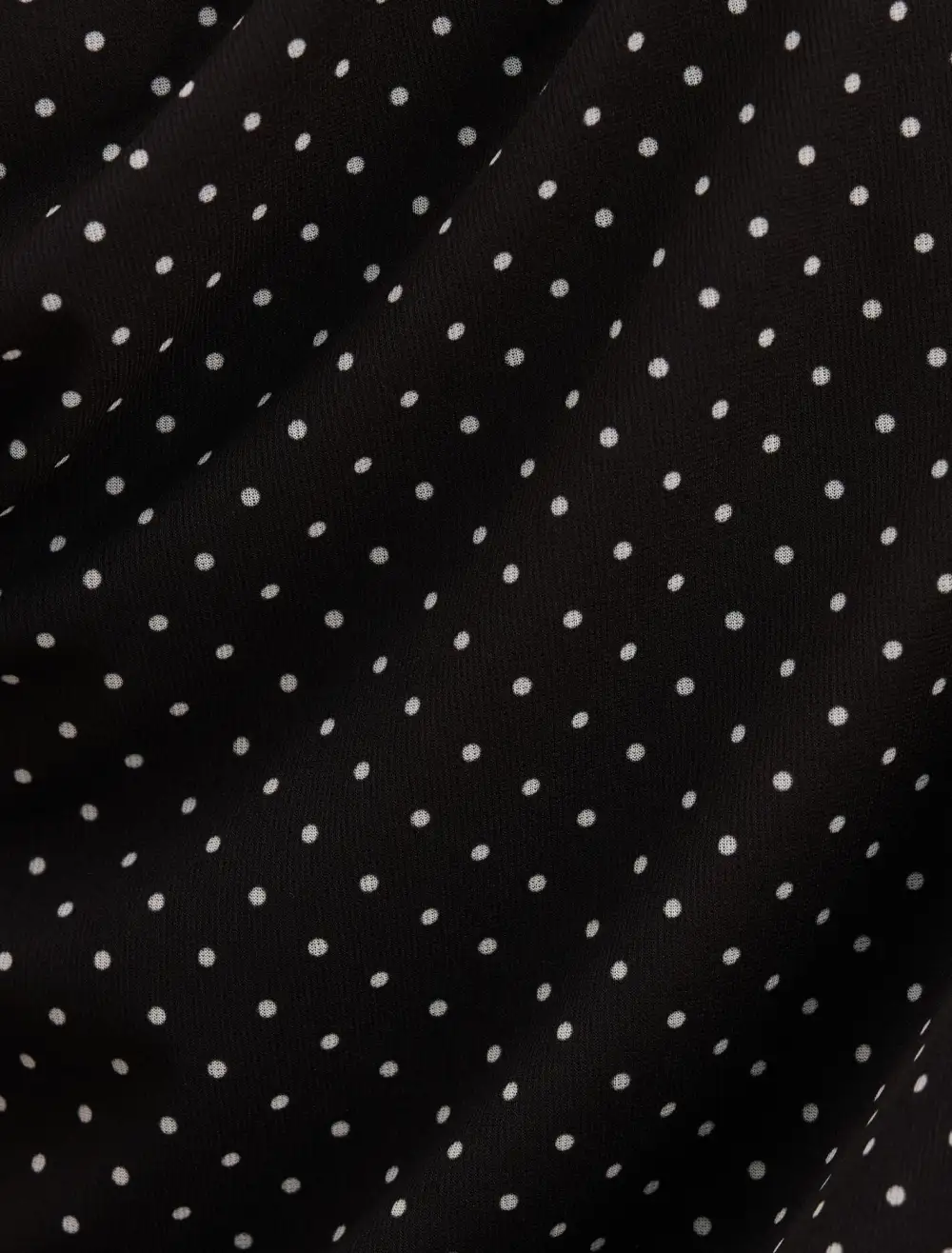 Black Polka Dot One-Shoulder Drape Top