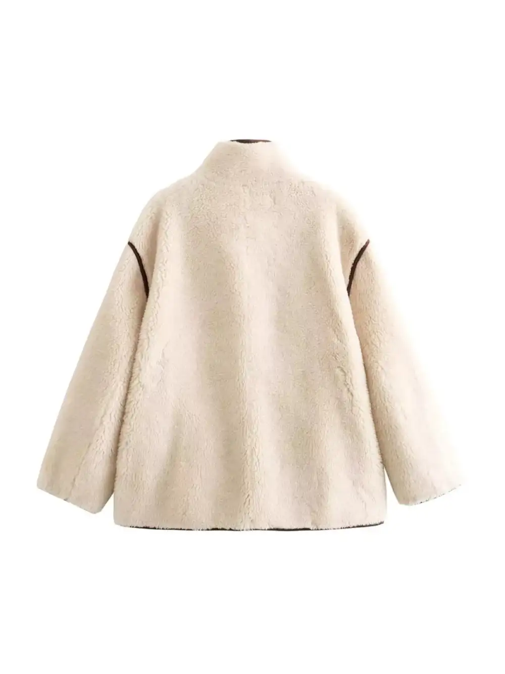 Single-Breasted Stand-Collar Relaxed Jacket