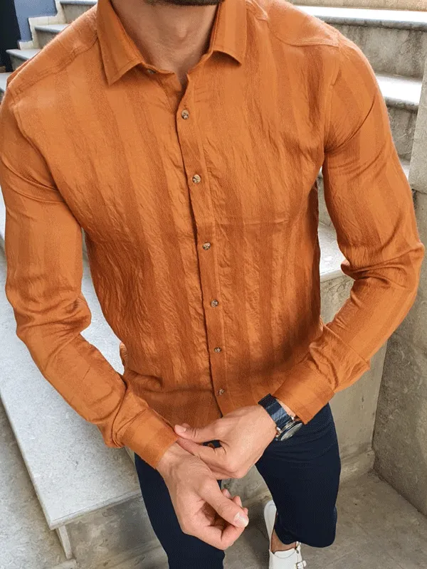 Easy Wear Slim Fit Striped Cotton Casual Shirt