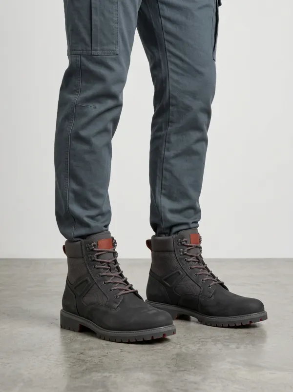 Unisex Contemporary Outdoor Hiking Topographic Print Work Boots