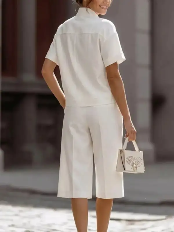 Full Size Short Sleeve Top and Wide Leg Pants