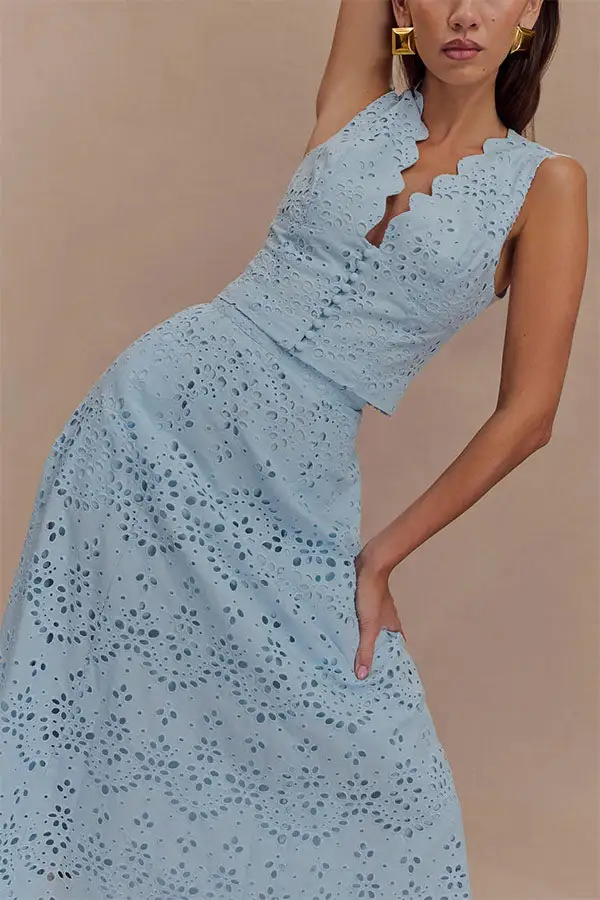 Romantic Coordinating Top And Skirt Set