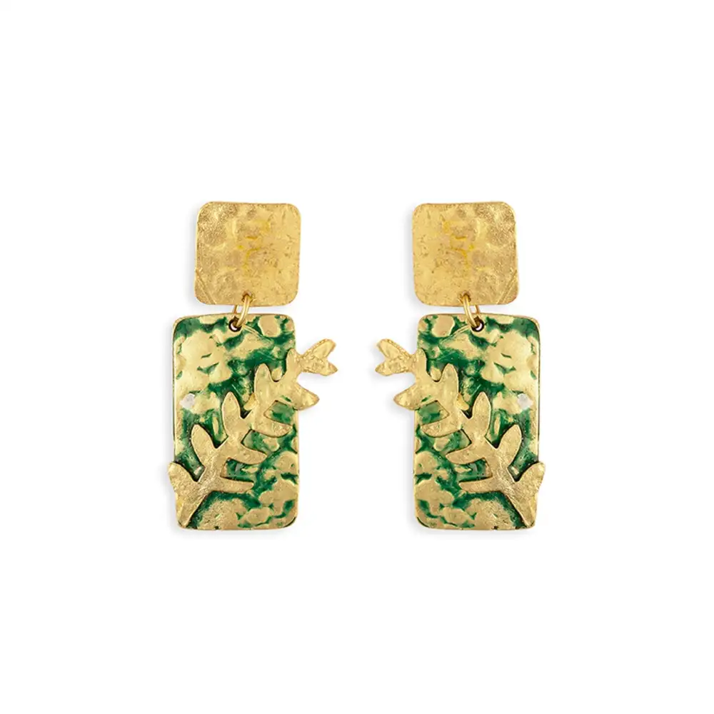 Rustic Linear Artful Statement Earrings