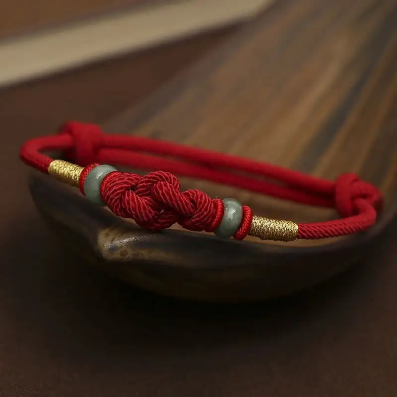 String Jade Knot Braided String Bracelet