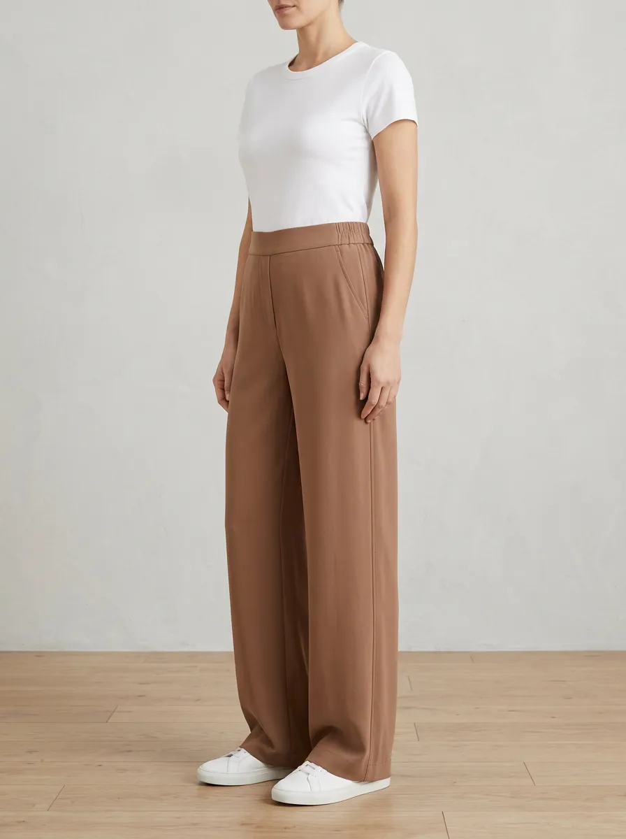 Women's Wide-Leg Trousers with Elasticated Waist