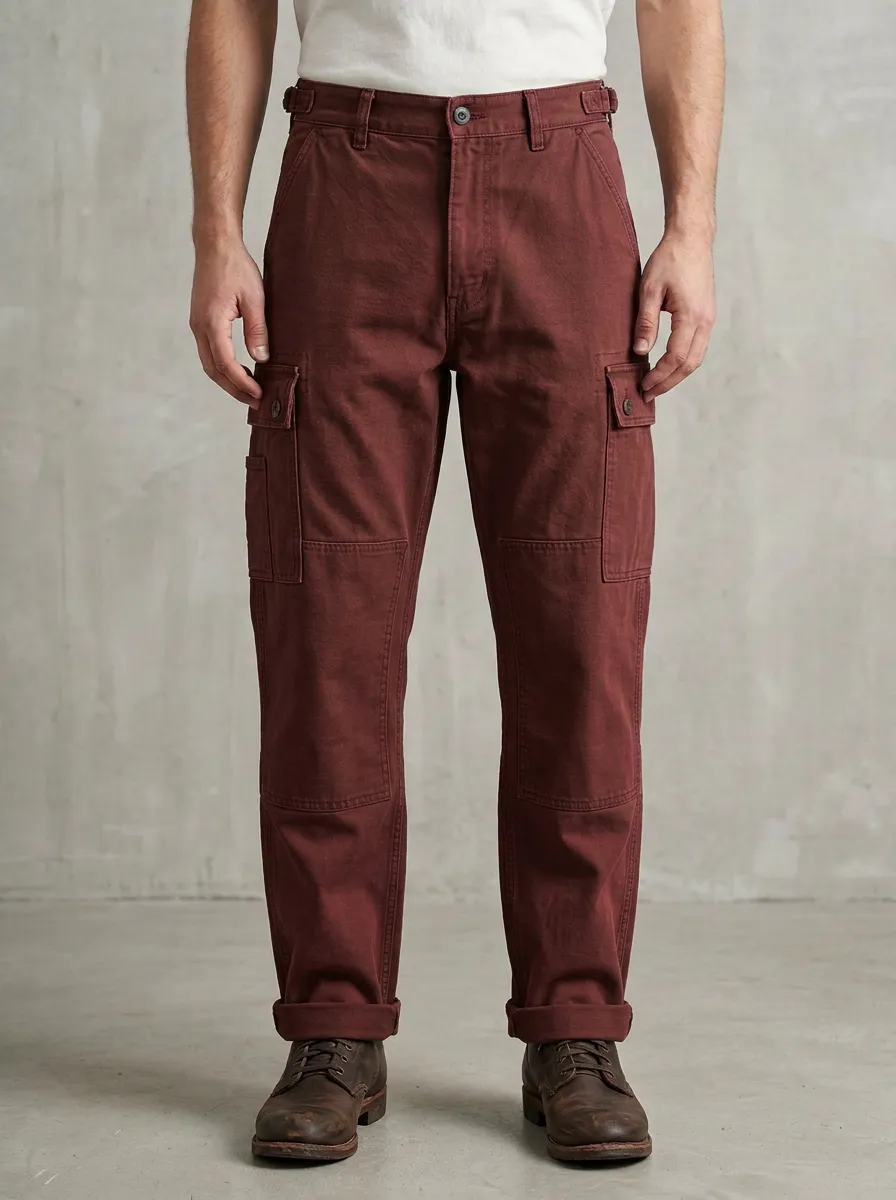 Men's Relaxed Canvas Military Style Pants