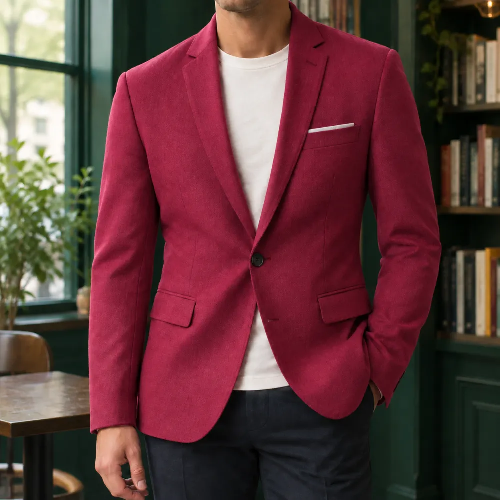 Tailored Notched-Lapel Blazer