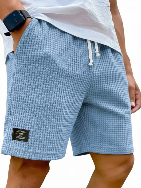 Textured Knit Drawstring Shorts