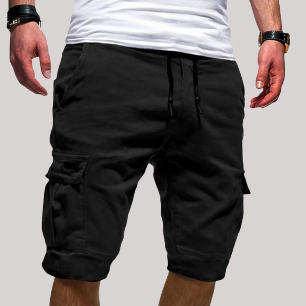 Men's Denim Cargo Shorts with a Belted Waist for Casual Styling