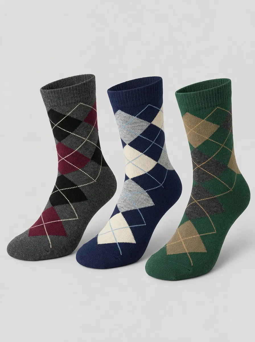 Men's Northbound Classic Argyle Pattern Printed Socks 3-Pack