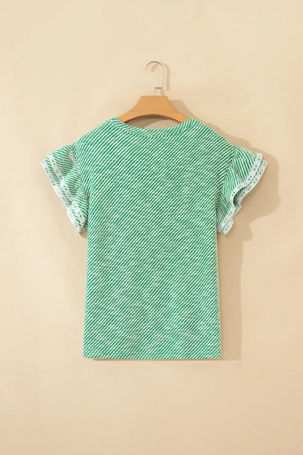 Aqua Twilled Print Lace Blouse