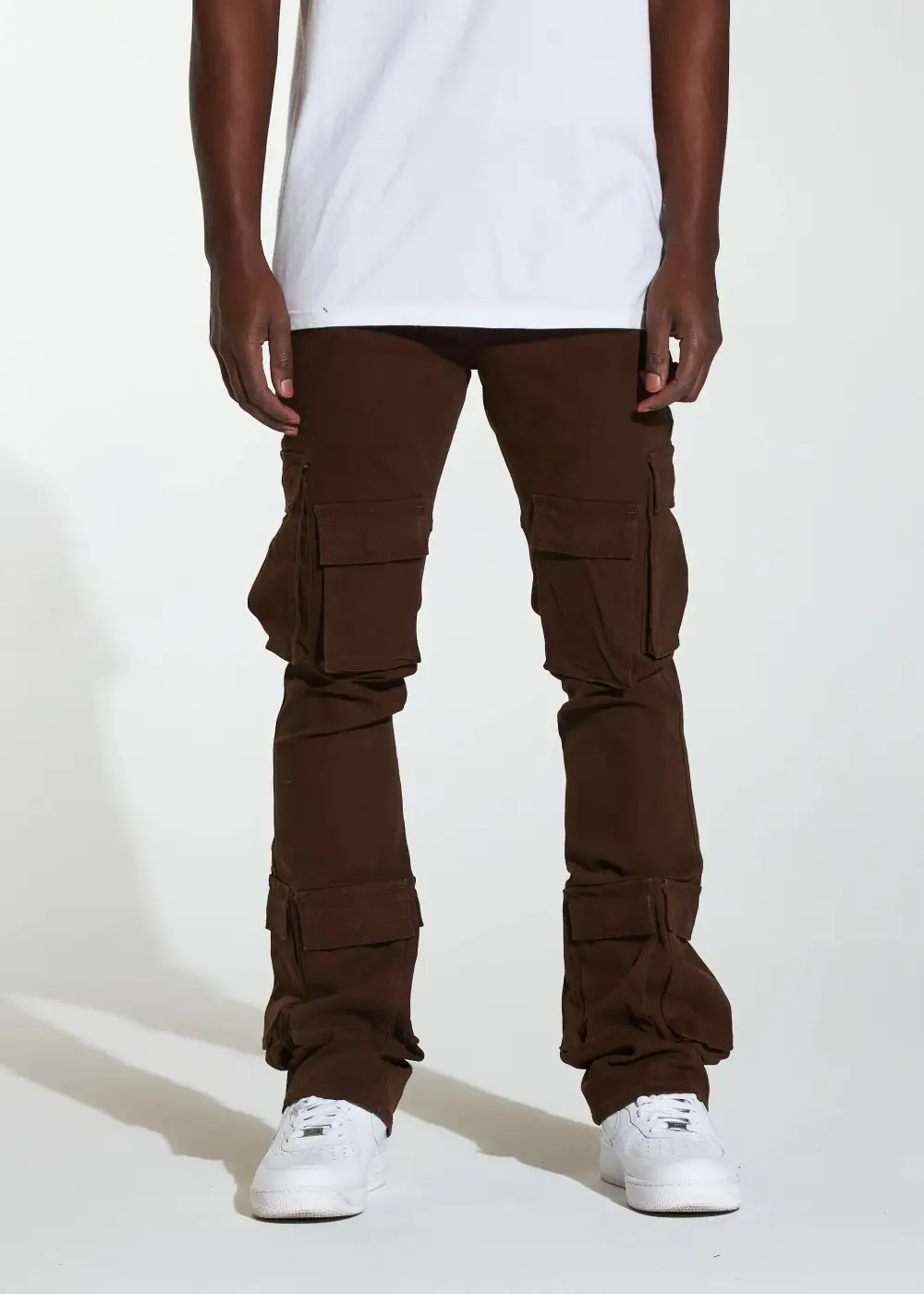 Distressed Stacked Cargo Pants